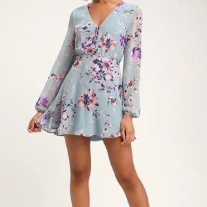 Lulus Long Sleeve Floral Dress